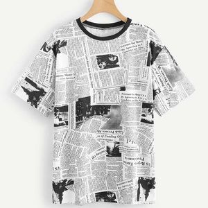 Oversized newspaper tshirt